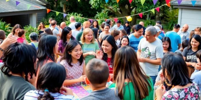 Community members enjoying outdoor activities together.