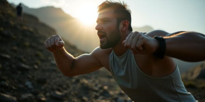 Person training outdoors, demonstrating resilience and mental toughness.